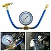 Bulevisiter AC Recharge Hose Kit with Gauge, R134a Charging Hose for Refrigerator and Air Conditioning, 16-inch Rubber Hose with Built-in Pressure Gauge, #1