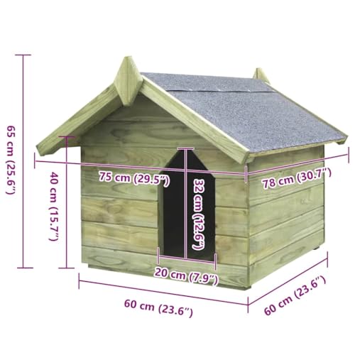 Caseta LoogCape de madera de pino con techo impermeable para exterior 6