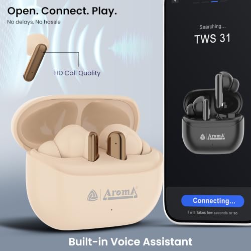 Image of AROMA TWS31 with Upto 36 Hrs* Playtime BT V5.4, Type C Fast Charging True Wireless Earbuds