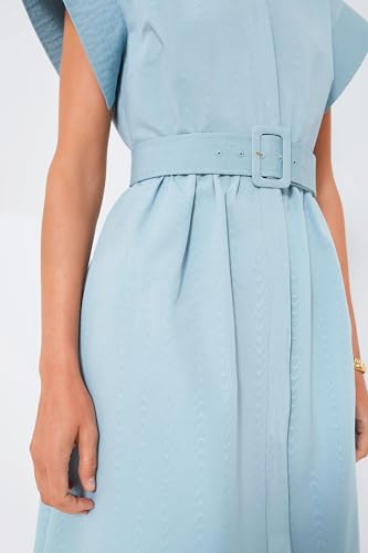 Womens Turn Down Collar Shirt Dress Short Wing Sleeve Button Down Dress Trench Coat Formal Elegant Dress With Belt2