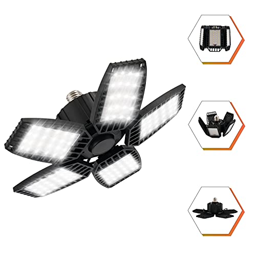 100W LED Garage Lights with 5 Adjustable Wings - 10000LM, E26 LED Shop Light, Barn Light, High Bay Light, Ceiling Lighting Fixture for Warehouse - No Motion Detection 100W LED Garage Lights with 5 Adjustable Wings - 10000LM, E26 LED Shop Light, Barn Light, High Bay Light, Ceiling Lighting Fixture for Warehouse - No Motion Detection