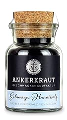 Ankerkraut Schwarzes Hawaiisalz, Highlight zum Würzen von Fisch, Meeresfrüchten, Fleisch und Gemüse, Gewürz Salz mild und natürlich, 165g im Korkenglas