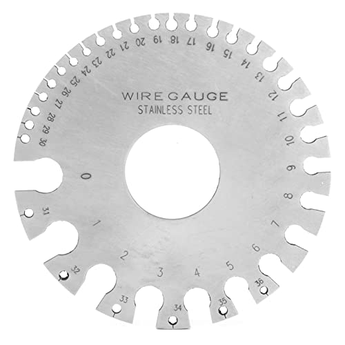 Calibrador para grosor de alambre de acero inoxidable, herramienta duradera para medición, escala de calibración 0-36, ideal para prueba de grosor de metal miniatura 6