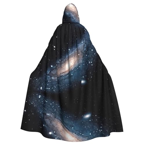 Uusnwaa Cape à capuche avec imprimé galaxie, univers galaxie, étoiles, espace extra-atmosphérique, cape avec capuche, cape médiévale de la Renaissance pour homme et femme, costume d'Halloween et de