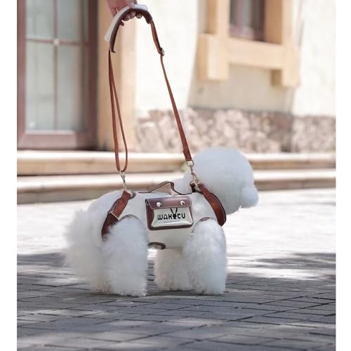 Wakytu Dog Lift Harness Dog Carrier VES Harness Adjustable Leash with Small Puppy Treat Bag,Fits Most Cars,XS - Image 3
