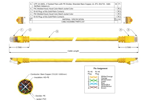 Cable Ethernet Cat 6 UTP 10 ft Amarillo miniatura 6