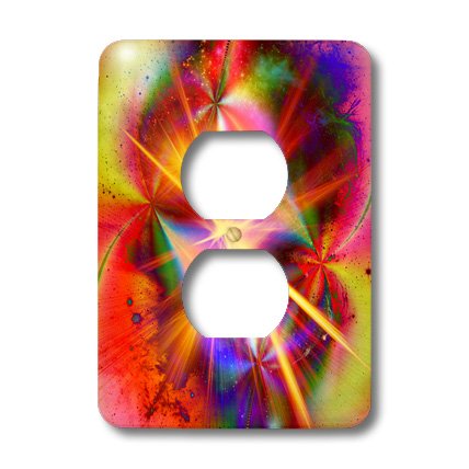 Plaque double prise 3drose LSP 164883 robuste au graphisme abstrait résistant