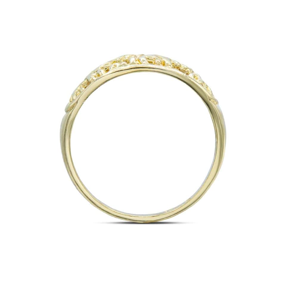 Dainty 10K Yellow, White, and Rose Gold Openwork Band Style Three Elephant Statement Ring3