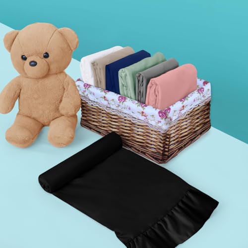 Image of 13 inchx18 inch Toddler Pillow Cases Set of 2, Black Ruffled Pillow Shams Brushed Microfiber Nursery Pillow Cover for Boys Girls, Soft Breathable Machine Washable