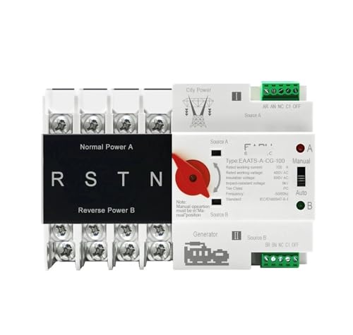 ATS commutateur de transfert automatique triphasé 4P 100A pour rail DIN