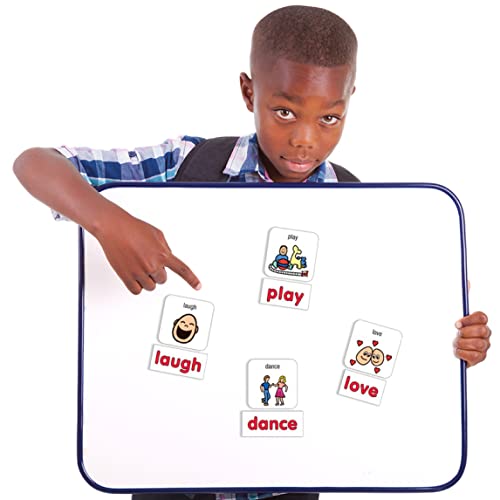 Barker Creek Learning Magnets, For Children, Picture Communication Symbol Magnets - High-Frequency Verbs & Companion Word Magnets (3000) #TOP5