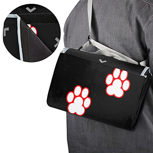 Bardic Cobertor de piquenique tapete de praia indicador de impressão de pata de animal, suporte impe