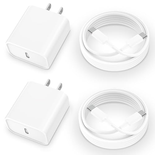 [Apple MFi Certified] iPhone 16 Charger Fast Charging, 20W USB C Fast Charger Block with 2Pack 6ft Long USB C Charging Cable Cord for iPhone 16/16 Pro/16 Pro Max/16 Plus/15 Pro/15 Plus, Airpods, iPad