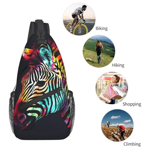 Bolso de pecho cruzado para hombre colorido arcoíris miniatura 6