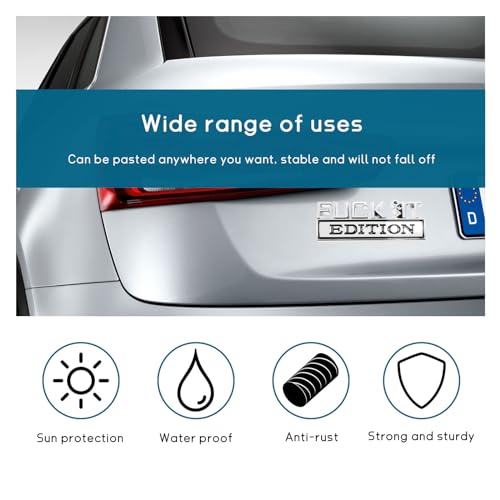 Image of Dickno 2PCS Fuck It Edition Emblem for Car, Auto Fender Bumper Decoration Stickers, Vehicle 3D Side Fender Rear Trunk Decal Badge, Universal Exterior Accessories for Car (Silver & Black+Black & White)
