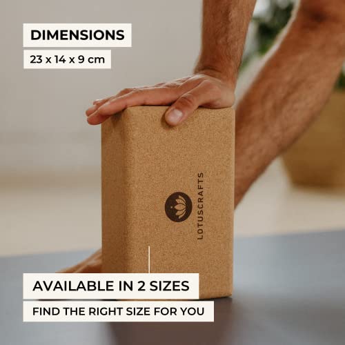 Lotuscrafts Yoga Block Cork Supra Grip - Ecologically manufactured - natural cork from Portugal - Yoga Brick - Cork Yoga and Pilates Block - Essential Yoga Equipment - Support Yoga Poses - Image 5