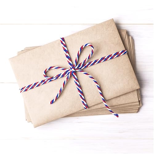 Image of jijAcraft Red White and Blue String, 2MM Cotton Twine, 328Ft Bakers Twine, Wrapping String, Decoration Cotton Strings for 4th of July, Memorial Day, Veteran's Day (Pack of 3)