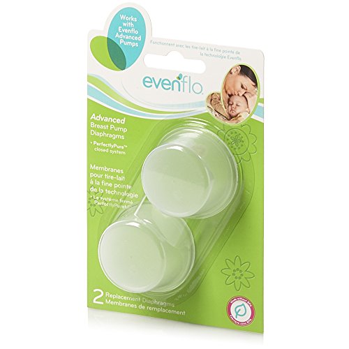 Evenflo Feeding Replacement Silicone Diaphragms for Advanced Breast Pumps (Pack of 2), Clear - image 2