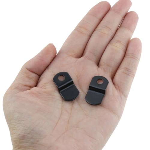 Image of T Tulead Canvas Offset Clips for Picture Framing 1 /8 inch Black Canvas Clip Offset Mirror Clamps Clips 20PCS with Screws