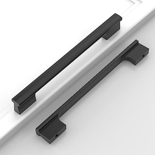 Coinkoly 12 Pack Matte Black 7 Inch(177mm) Hole Center Kitchen Cabinet Handles Cabinet Pulls Kitchen Drawer Pulls Hardware for Cupboard Dresser Handles Bathroom