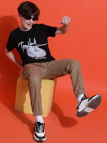 Image of Li'l Tomatoes Boys Cotton T-Shirt | Graphic Printed Half Sleeve Casual Summer Wear | Soft & Breathable | 9-16 Years