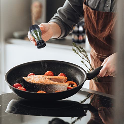 Relaxdays Gewürzkarussell, 16 Gewürzgläser, Gewürzständer 360° drehbar, HxD: 29 x 19 cm, aus Kunststoff, schwarz/Silber - Image 4