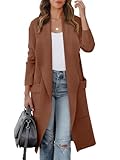ANRABESS Women's 2023 Fall Cardigan Oversized Sweater Casual Long Sleeve Open Front Knit Jackets Coat Comfy Warm Coatigan Trendy Outfits Winter Outwear 580kafeise-M Orange Brown