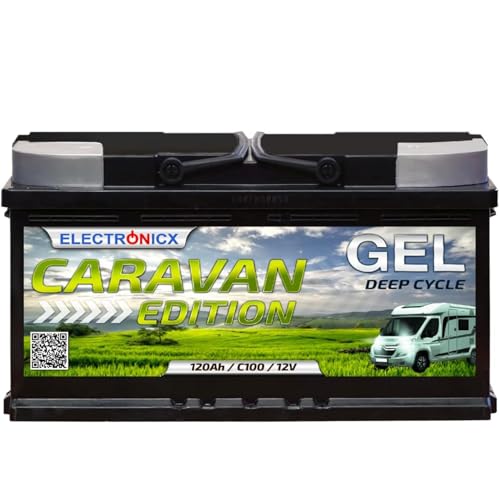 Batterie GEL 12V 120Ah Décharge Lente – Batterie Sans Entretien pour Camping-Car, Voiture, Bateau, Jardin, Systèmes Solaires et Off-Grid – Batterie Énergie...