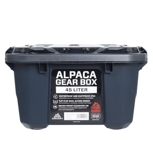 Gregory Alpaca 45L Waterproof Gear Organization/Camping Gear Box with Transparent Removeable Lid, Slate Blue3