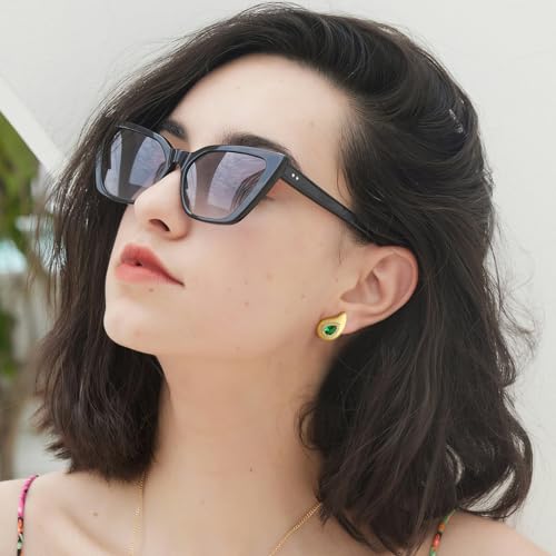 LEONIDS 14K Gold Teardrop Earrings for Women | Moissanite or Lab-Grown Emerald Stud Earrings with Hairline Detailing Non Tarnish | Birthday Jewelry Gifts for Her2