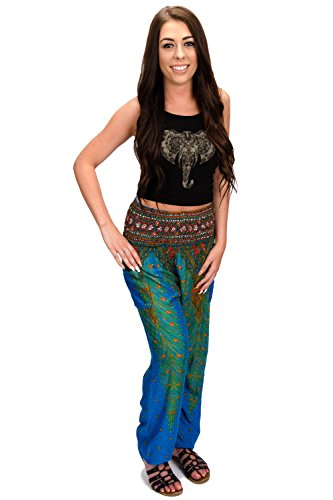 Happy Trunks Harem Pants Women- Hippie Pants with Pockets- Casual Loose Boho Clothing Yoga Beach Festival Lounge Gypsy Pants
