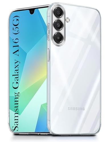 Image of Jkobi Back Cover for Samsung Galaxy A16 5G (Silicone Clear Shockproof Case with Camera Protection and Dust Plugs | Transparent)