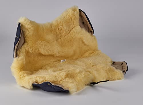 Naturasan Lammfell Handwärmer, warmer Kinderwagen Handmuff mit Lammfell Innenfutter, Muff, Kiwa, Buggy, Jogger, Radanhänger, HW-03-Bambini (Navy)