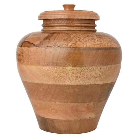 SOULURNS Wooden Cremation URNS for Human Ashes Adult Male Female CAN Hold 200 Cubic INCH of Ashes Cover