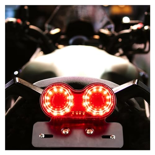 Feu arrière de moto LED rouge 12V feu stop pour Chopper Custom Bobber - 4