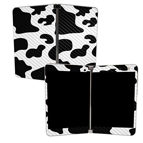 Image of MightySkins Carbon Fiber Skin for Microsoft Surface Duo - Cow Print | Protective, Durable Textured Carbon Fiber Finish | Easy to Apply, Remove, and Change Styles | Made in The USA