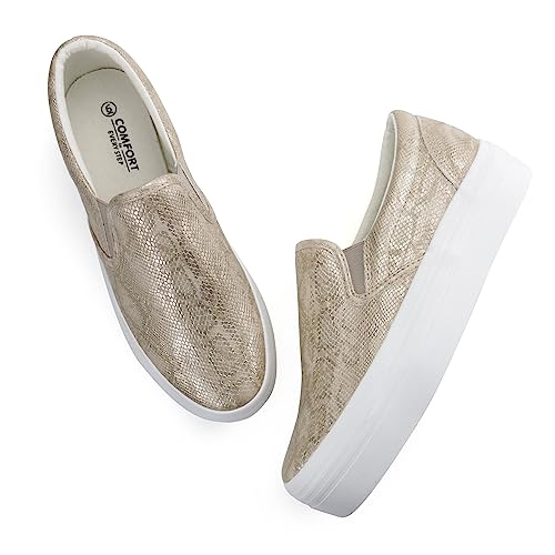 Image of JABASIC Women Slip-on Platform Loafers Casual Comfortable Loafer Shoes