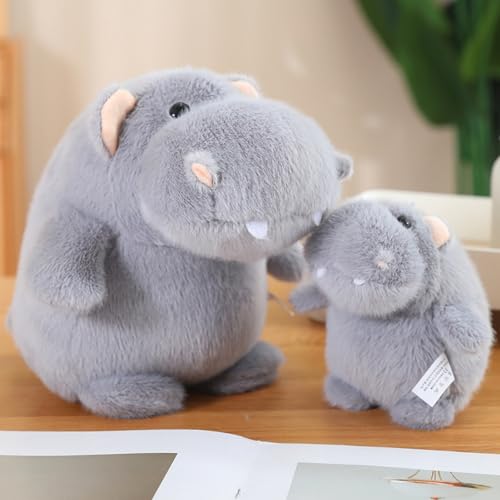 AQCQDQ Nilpferd Plüschtier, Kuscheltier, Stofftier, Plüsch Spielzeug, Weiche Flauschige Schmusekissen, Kinderzimmer Deko, Wurfkissen, Geschenke (12cm)