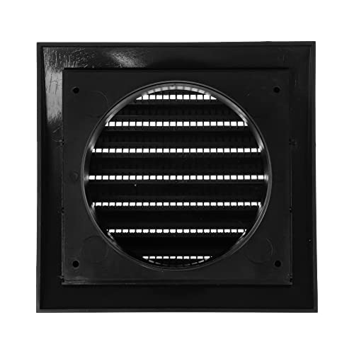 Anthracite Exhaust Hood Vent 4'' Inch / 100 mm with Flange and Built-in Mesh Guard Screen, Black, Air Vent Cover - Image 2