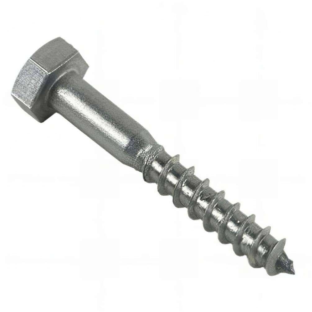 50 Vis à Bois Tête Hexagonale Tirefond 8 x 130 mm - DIN 571 - NFE25-607 - UNI 704 - Inox A2 - D-Work