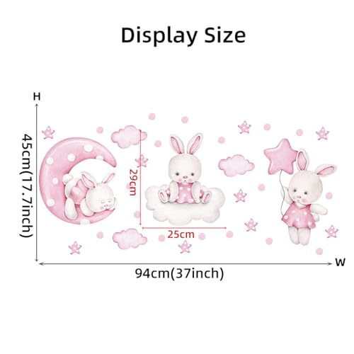 Vinilos decorativos Achang con conejito rosa en acuarela miniatura 2