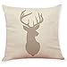 Lihan Navidad Series Funda de Almohada Fundas de cojín Almohada Cuadrado decoración navideña Regalo para sofás Dormitorio Auto Throw Reno Rudolph Duende Elk, Cabeza de Ciervo 6 45*45cm