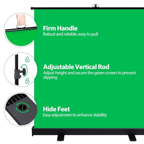 Image of EMART 77x76in Collapsible Green Screen Backdrop Portable Photo Background