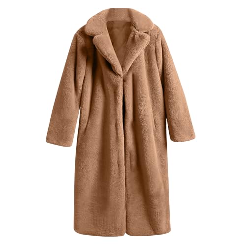 Women's Shaggy Faux Fur Long Coats Winter Warm Maxi Overcoat