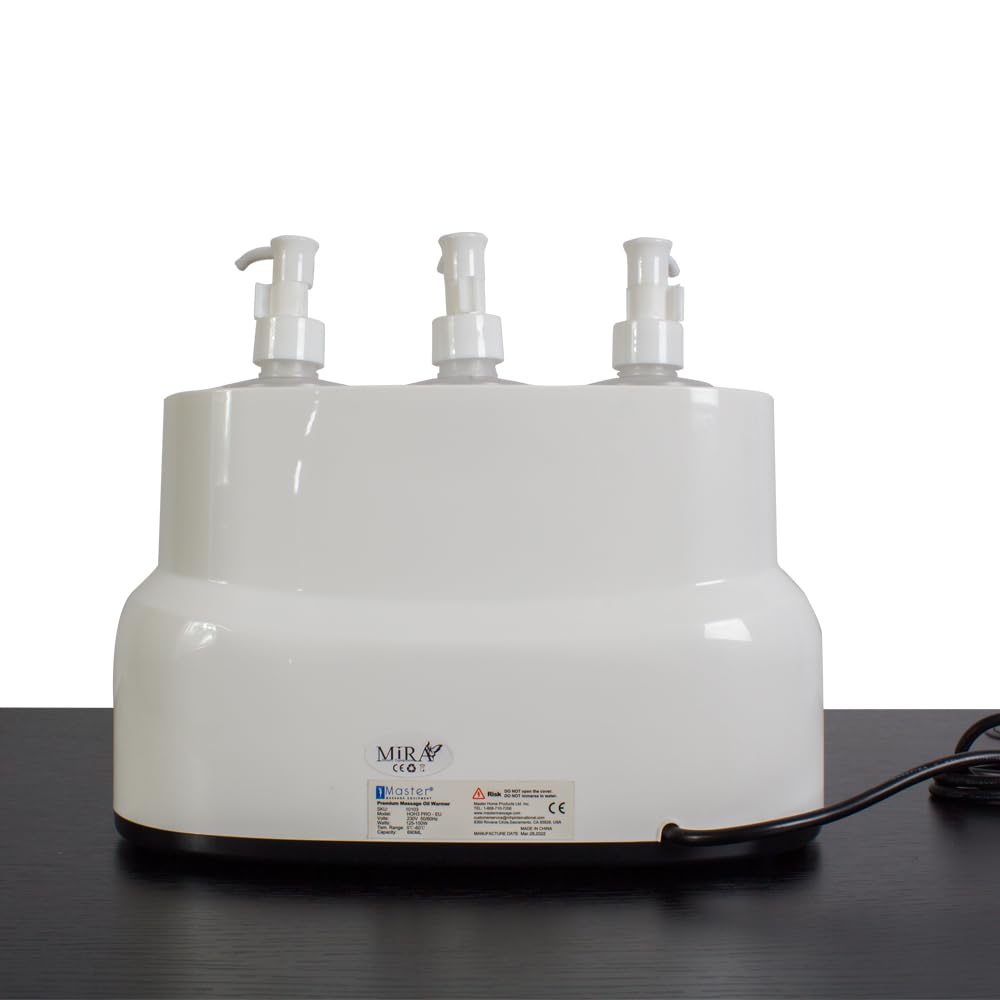 SCALDA OLIO PER MASSAGGI PROFESSIONALE, PER TRATTAMENTI CORPO SCALDA OLIO TRIPLO RISCALDANTE + 3 CONTENITORi DA 250 ml, ESTETICA CERETTA E SPA
