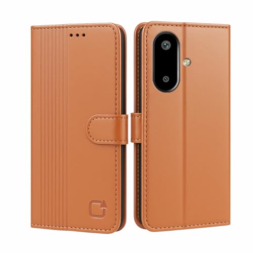 Image of AIBEX Shock Proof Flip Compatible for Samsung F06 5G / Samsung A06 5G / Samsung M06 5G Flip Cover Leather Finish | Inside TPU with Card Pockets | Wallet Stand | Complete Protection Flip Case Brown