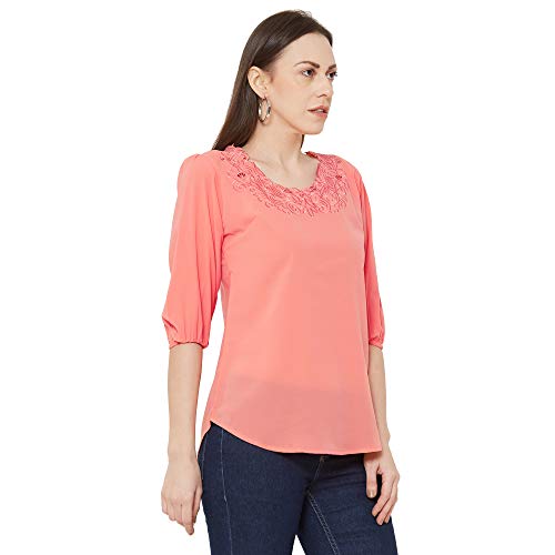 Image of GO-4 IT Women's Top with Cutwork Embroidery in Neck