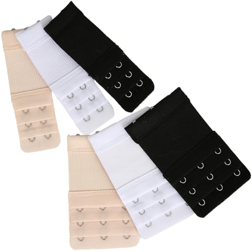 Bra Strap Extenders, Women Elastic Extensions Bra Extender Set, 6 Piece,Skin,White,Black4