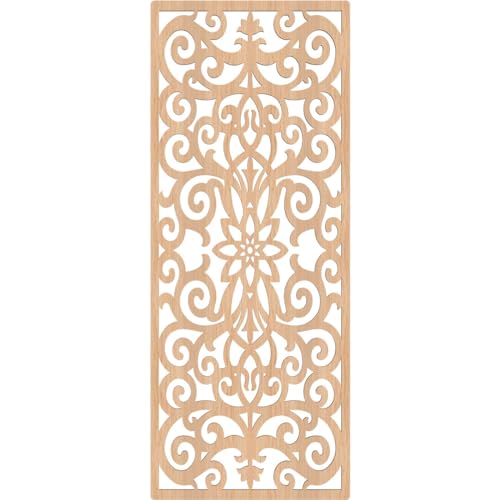 Image of Buel Decorative Pierced Fretwork Wood Wall Panels, 21 3 /8 inchW x 54 3 /8 inchH x 3 /8 inchT, Hickory