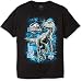 Jurassic World Boys' Little 2 Blue Raptor Grid Short Sleeve T-Shirt, Black, 5/6